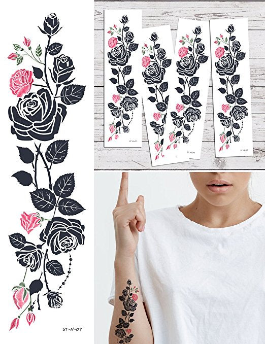 Buy TAFLY Flower Vine Temporary Tattoo Body Art Transfer Sticker for Women  5 Sheets Online at Lowest Price Ever in India | Check Reviews & Ratings -  Shop The World