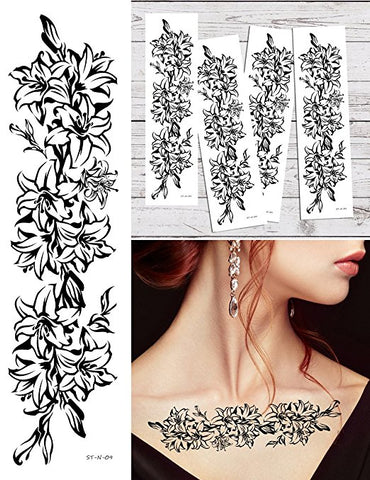 Supperb® Temporary Tattoos - Mountain Outline Moon Tree Birds