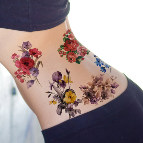 Flower bouquet Rose Floral design Tattoo, victorian, flower Arranging,  floribunda png | PNGEgg